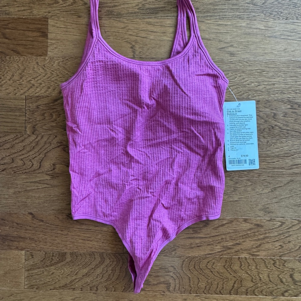 lululemon athletica Pink Ribbed Bodysuit